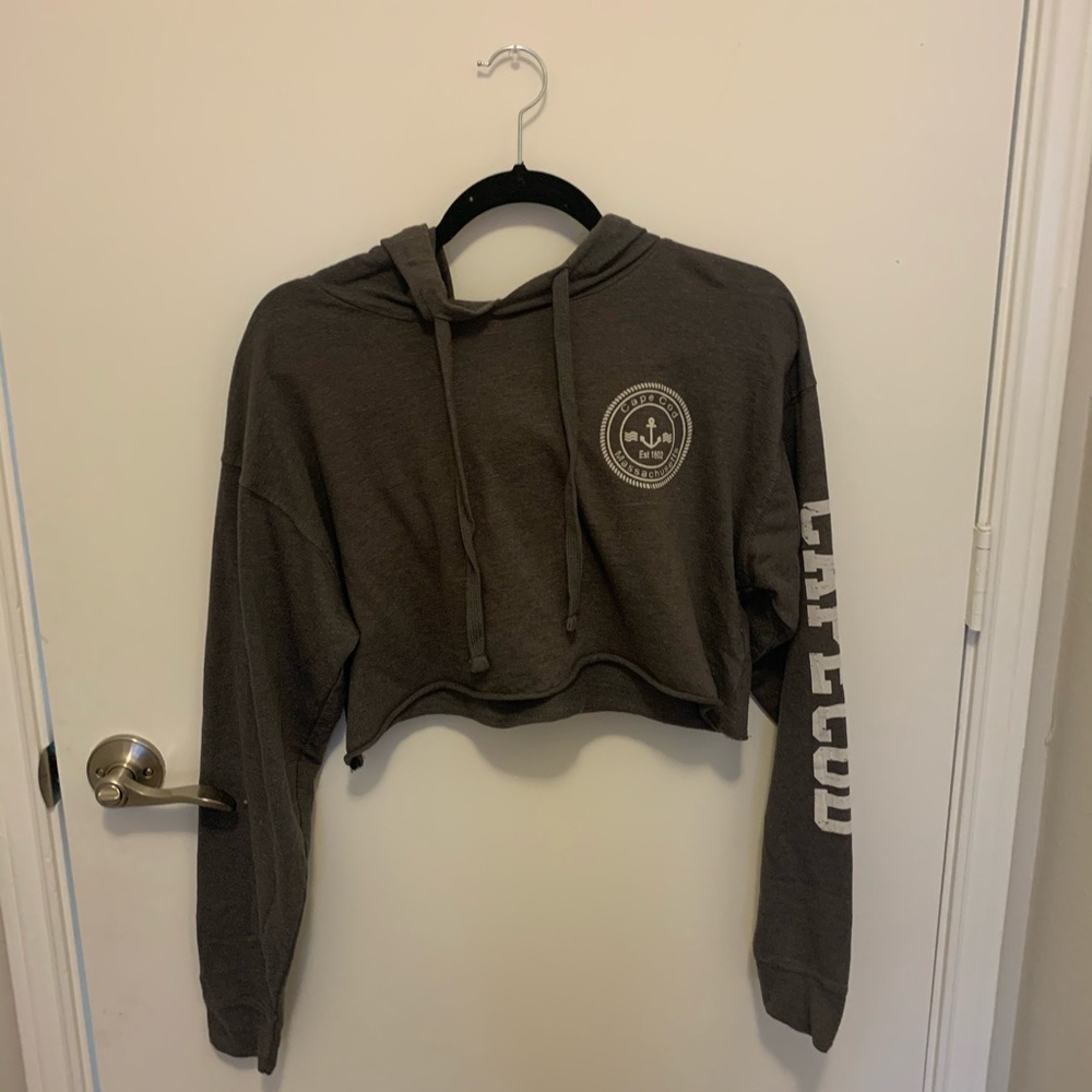 grey cape cod long sleeve hooded tee